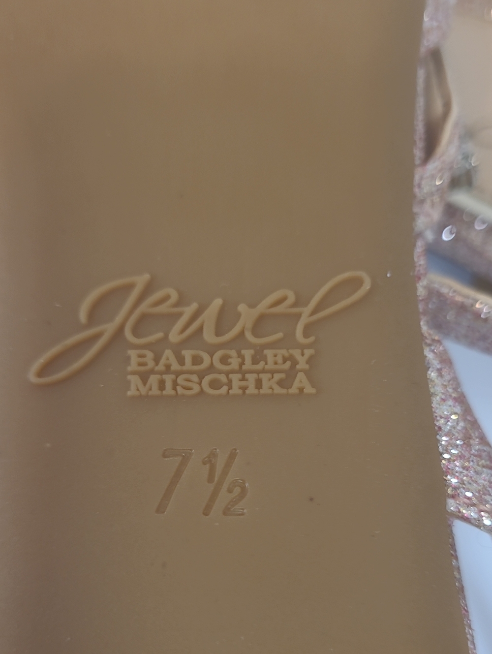 Badgley Mischka Jewel & Crystal Pointed Slingback Flats - Rose Gold Sz 7.5 - Picture 7 of 9